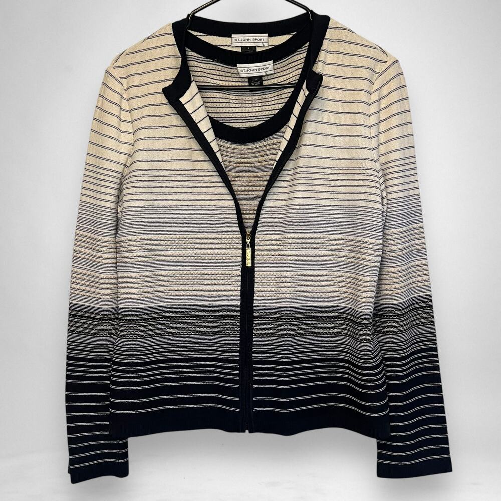 St John Sport Matching sweater and tank set vintage‎ size Small gold black cream